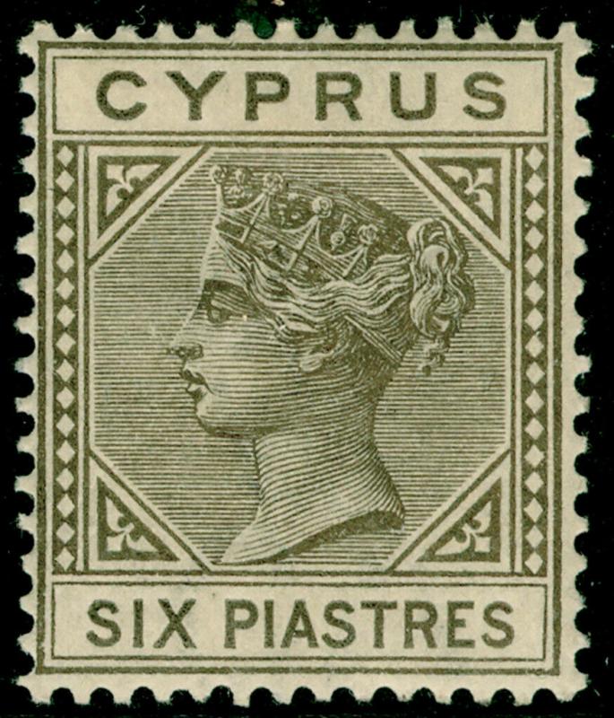 CYPRUS SG21, 6pi olive-grey, M MINT. Cat £75.