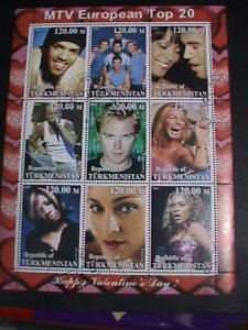 Turkmenistan Stamp:2001 MTV European Top 20  CTO full Stamp sheet