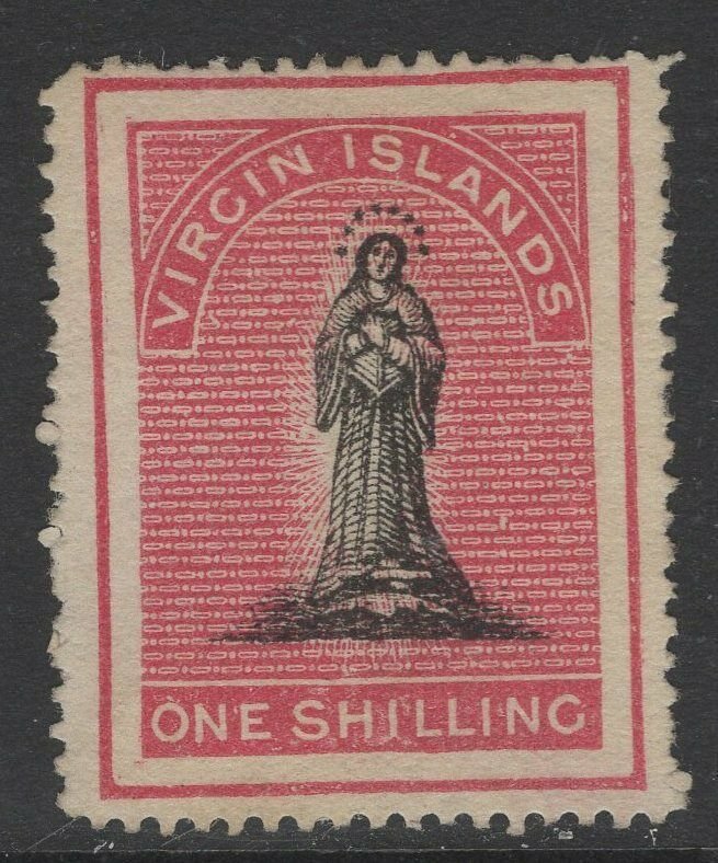 VIRGIN ISLANDS SG21 1867 1/= BLACK & ROSE-CARMINE(WHITE PAPER) MTD MINT