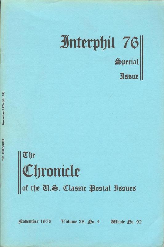 The Chronicle of the U.S. Classic Issues, Chronicle No. 92