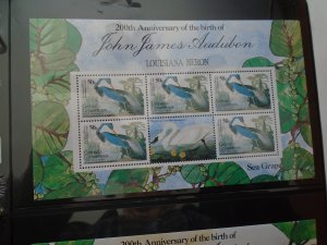 Grenada Grenadines  Birds  J J  Audubon  #  732  MNH  Mini Sheet