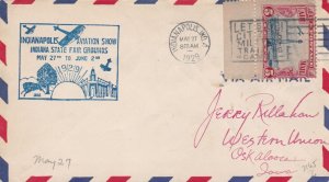 US Airmail 1929 Indianapolis Aviation Show & Military Slogans Stamp Cover  48500