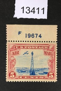 MOMEN: US STAMPS  # C11 PLATE SINGLE MINT OG NH XF LOT #13411