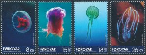 Faroe Islands 2014 Jellyfish Set of 4 SG694-697 MNH