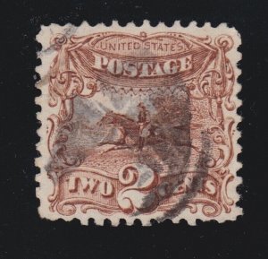 US 113 2c Post Horse & Rider Used VF SCV $80