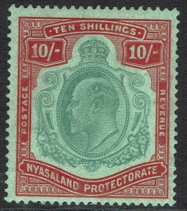 NYASALAND 1908 KEVII 10/- 