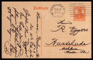 1916, Germany 7 1/2pfg, Used, Postcard