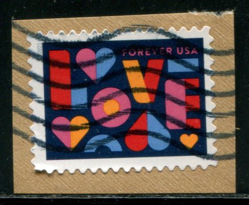 5543 US (55c) Love SA, used on paper