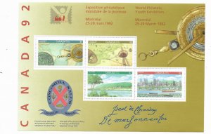 Canada 1407 ai  1992  S/S   VF Mint  NH  ( Signed )