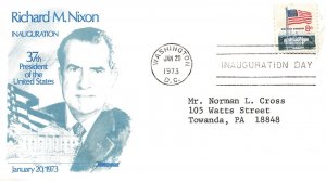 US SPECIAL EVENT CACHET COVER INAUGURATION OF PRESIDENT RICHARD M. NIXON 1973