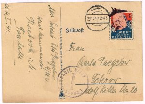 Germany WW2 Postcard PROPAGANDA *CHURCHILL* Caricature 1940