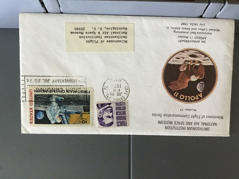 U.S.A 1974 Apollo 11 Smithsonian Institute stamp cover  R29409
