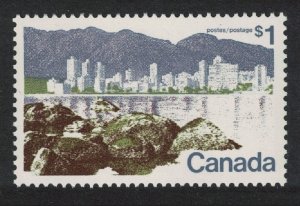 Canada Vancouver View $1 Perf 12*12½ Fluor strips 1973 MNH SC#599 SG#709a