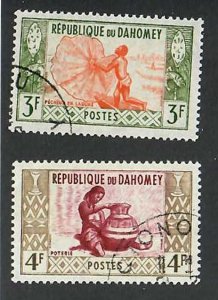 Dahomey; Scott 143-144;  1961;  Used