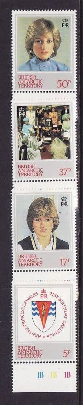 British Antarctic Territory-Sc#92-5- id3-unused NH set-Princess Diana-1982-