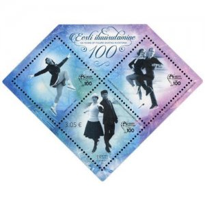 Estonia Estland Estonie 2017 Аigure skating stamp with labels in block MNH