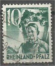 RHINE PALATINATE, 1949, used 10pf, Girl Scott 6N34