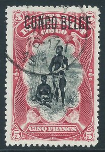 Belgian Congo, Sc #39, 5fr Used