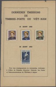 Vietnam Stamps - 1952 - The Empress Nam Phuong - 30 C, 50 C and 1,50 $ and Radio