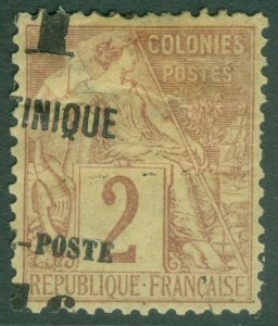 EDW1949SELL : MARTINIQUE 1891 Scott #21 Major Printing variety Mint Original Gum