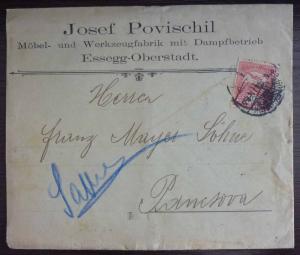 HUNGARY-EARLY ADVERTISING COVER-JUDAICA ''JOSEF POVISCHIL'' RR! jews jewish J11