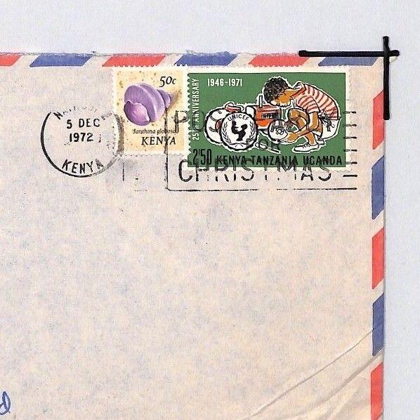 KENYA Cover Nairobi KUT FRANKING Commercial Air Mail UNICEF NATURE 1972 CE156