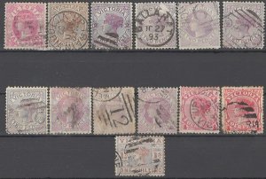 COLLECTION LOT OF #1492 VICTORIA 13 STAMPS 1884+