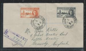 CAYMAN ISANDS (P1706B) KGVI 1946 PEACE SER REG CAYMAN BRAC TO ENGLAND