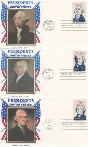 2216-2219: Set of Thirty Six, American Presidents, Colorano Silk