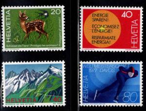 Switzerland Scott 616-619 MNH** 1976  stamp set