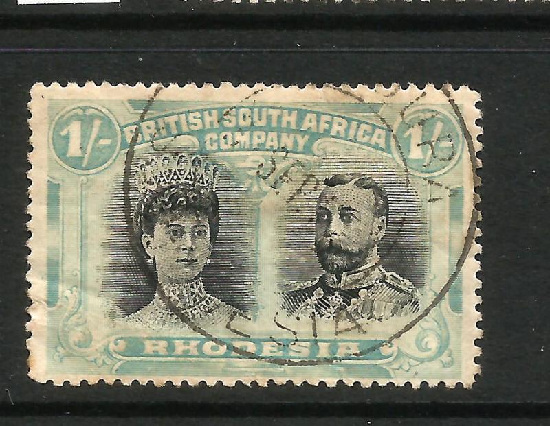 RHODESIA  1910-13  1/-  DOUBLE HEAD  FU  SG 152