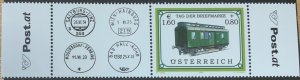 AUSTRIA 2002 STAMP DAY, WITH ATTACHED LABELS, RAILWAY CAR SG2642  UNMOUNTED MINT