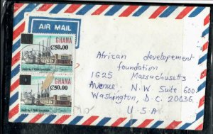 GHANA COVER (PP0806B) REVALUED 50.00C PR A/M COVER TO USA 