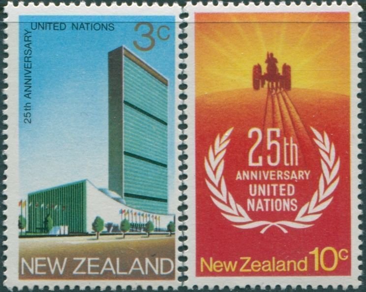 New Zealand 1970 SG938-939 United Nations set MNH 