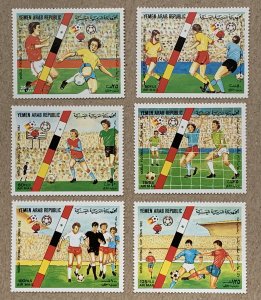 Yemen 1982 Football Cup, soccer.  MNH. Scott C118-C123, CV $14.50. Mi 1753-1758