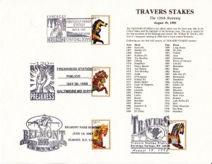 Horse Racing Triple Crown + Travers Pictorials 1995 #2976-79 Carousel Horses
