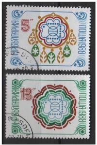 Bulgaria 1987 Scott 3296 & 3297 (2) used - Sofia Stamp expo