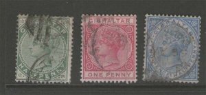 Gibraltar 1886 QV Sc 8,10,14 FU