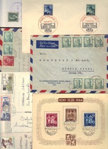 CZECHOSLOVAKIA 1930-40s COLL OF 9 CVRS & CARDS INC 3 WARTIME CENSORED CVRS COMM.
