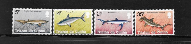 SHARKS - TRISTAN da CUNHA #302-305  MNH