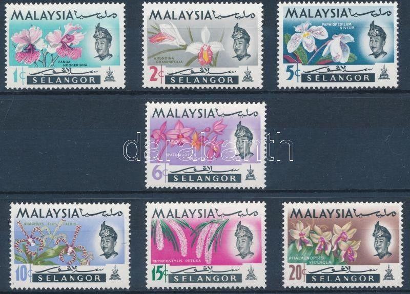 Malaysian States stamp Selangor Orchids set MNH 1965 Mi 98-104 Orchids WS223576