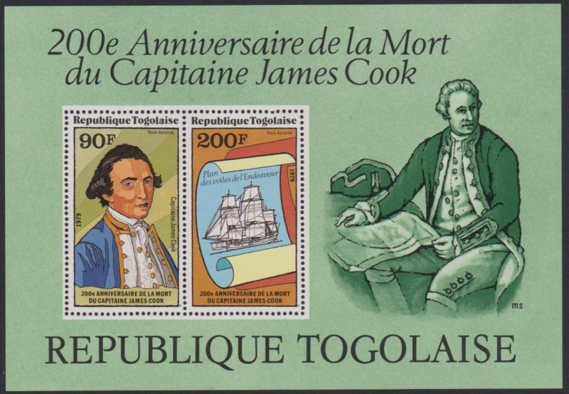 Togo #C374a YTBF125 MNH S/S CV$5 James Cook Death Bicentenary