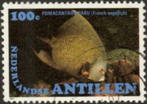 Netherlands Antilles 488  - Used - 100c French Angelfish (1982) (cv $1.40)