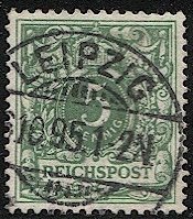 GERMANY 1889 Sc 47  5pf Used VF, LEIPZIG postmark/cancel