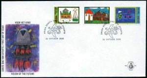 Aruba B61-B63 FDC. Child Welfare,2000.Child drawings.