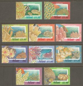 NIUE Sc# 684 - 693 MNH FVF Set of 10 Fish & Coral