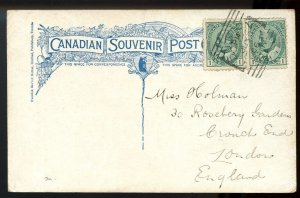 ?TYPE 1, DUTTON, ONT., SQUARED CIRCLE 1906 Edward Post Card, to England  Canada