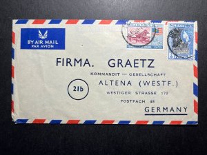 1959 Federation of Malaya Airmail Cover Penang to Altena Germany
