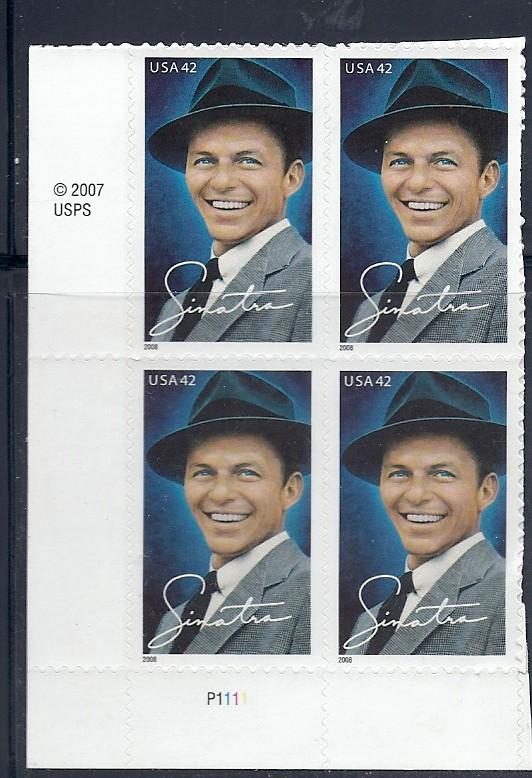 US#4265 42c Frank Sinatra Plate Block of 4 (MNH) CV $3.65