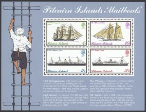 Pitcairn Islands Sc# 150a MNH Souvenir Sheet 1975 Mailboats